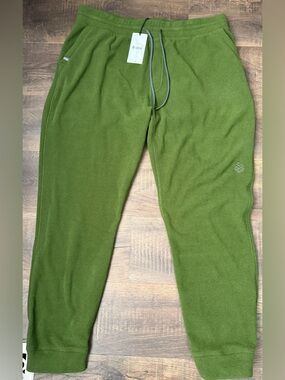 Stio Men's Green Fleece Joggers with Drawcord